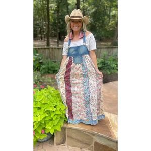 Bohemian Handmade Overall Dress Jumper Patchwork A Rare Bird Shop XL